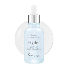 9 Wishes Hydra Ampoule II bottle showcases premium hydration and elegant packaging.