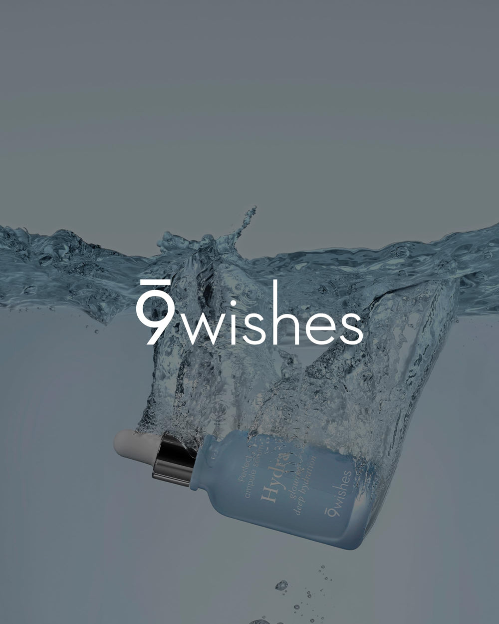 Packaging close-up of 9 Wishes Hydra Ampoule II emphasizes premium branding and sustainability.