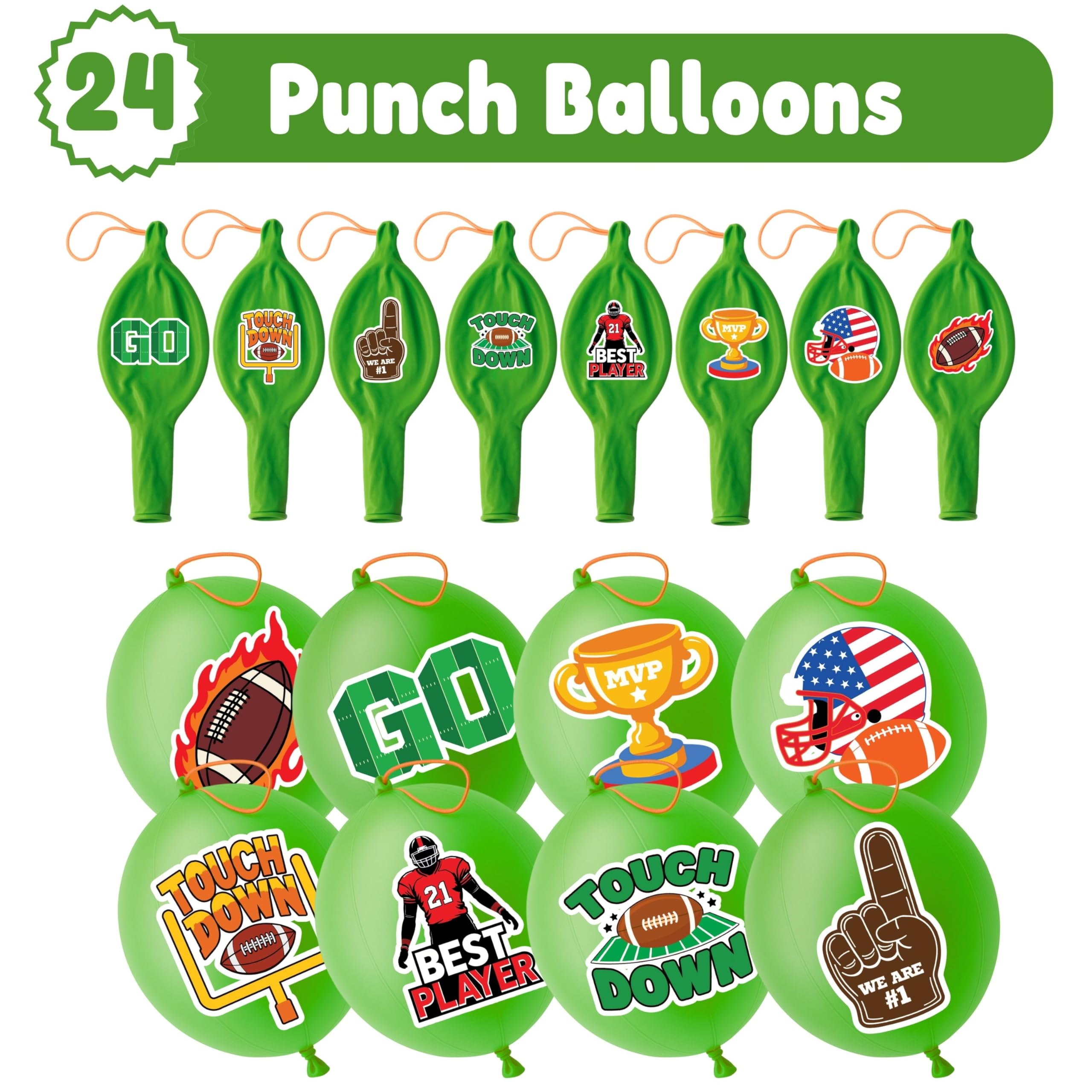 91BALLOONS green 18-inch punch balloons ideal for indoor and outdoor games