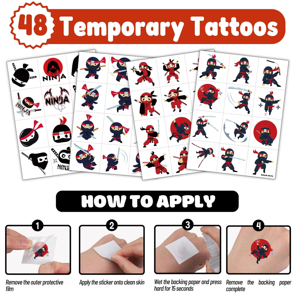 91BALLOONS ninja party pack includes balloons and tattoos for celebrations.