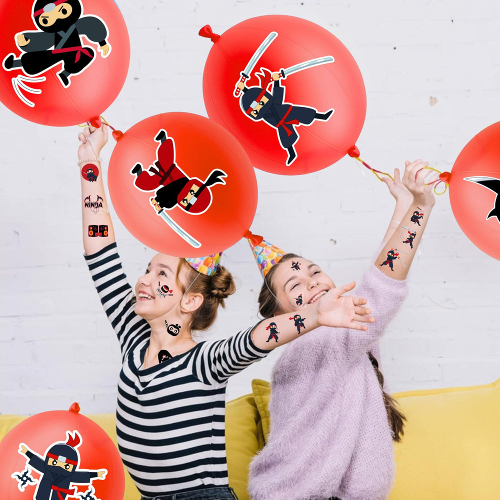 91BALLOONS ninja tattoos pre-cut for quick, mess-free apply.