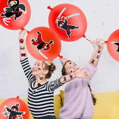91BALLOONS ninja tattoos pre-cut for quick, mess-free apply.