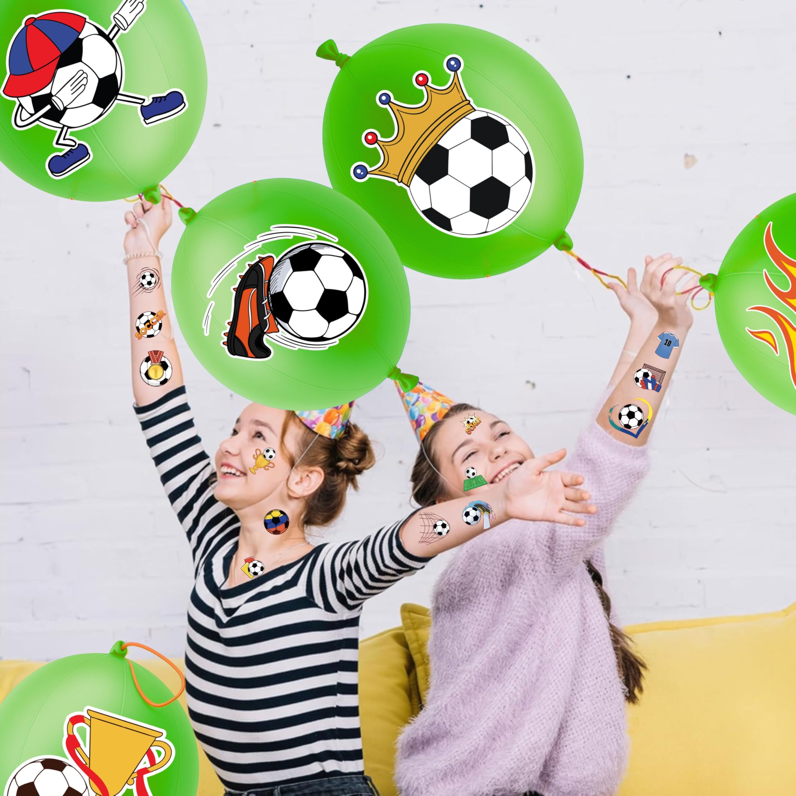 91BALLOONS soccer icon balloon showing balls and goals for festive decor