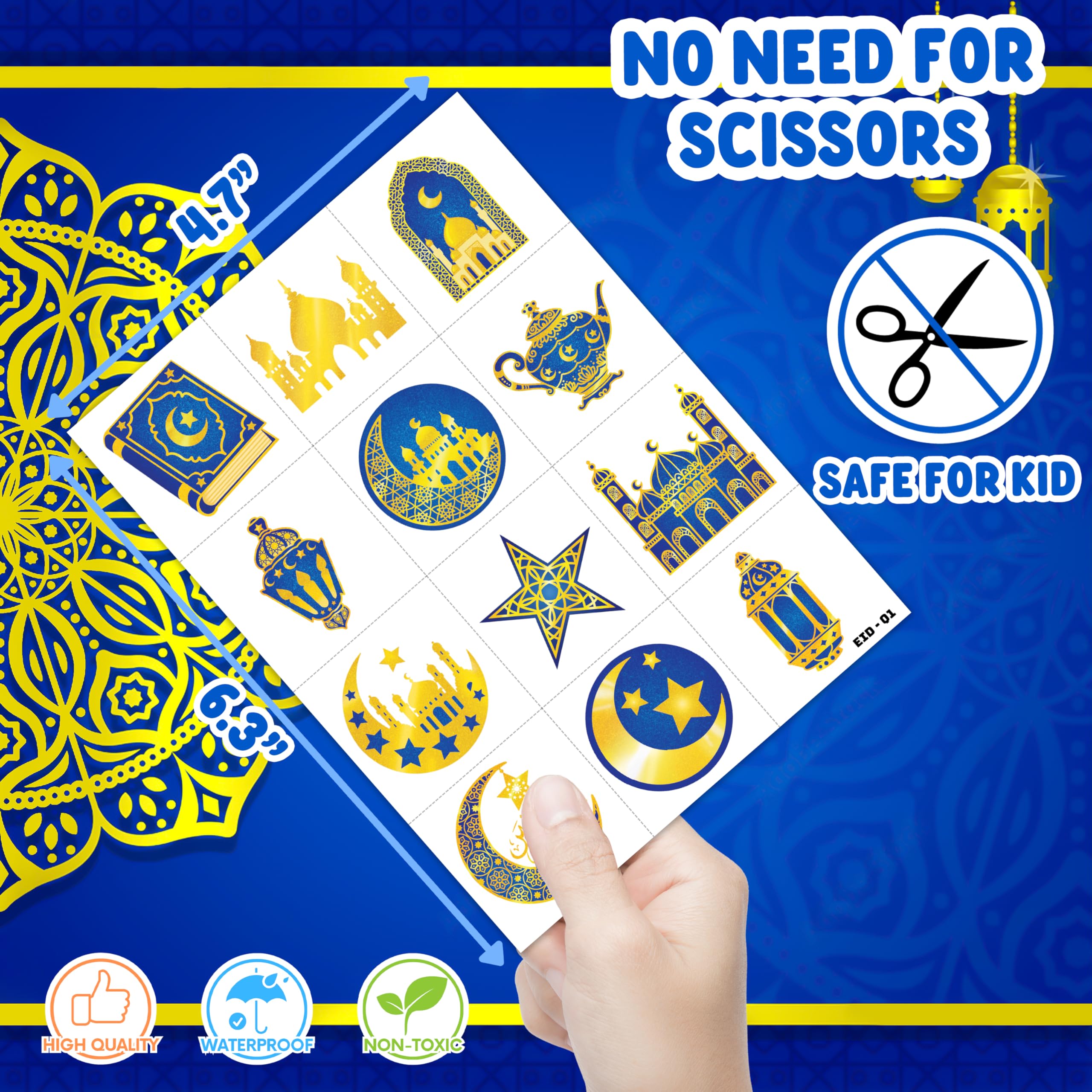 91TATTOOS Party balloons design sheet, perfect for Ramadan Eid party decorations.