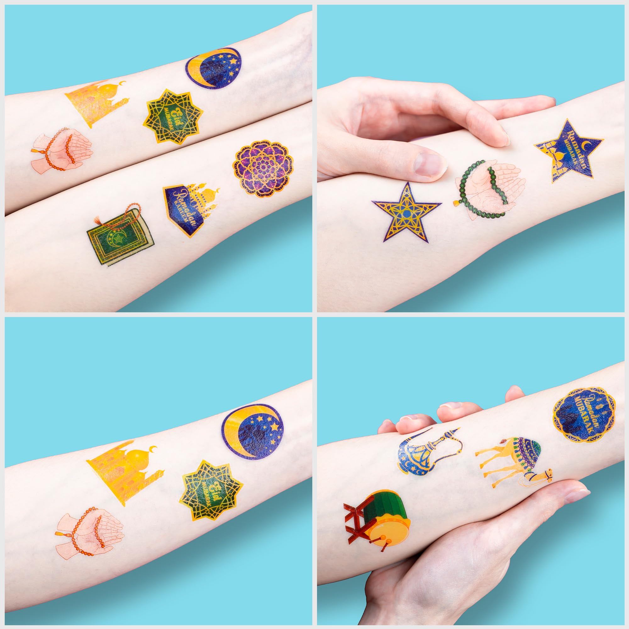 91TATTOOS Sparkle design tattoos sheet, adds festive flair to any activity.