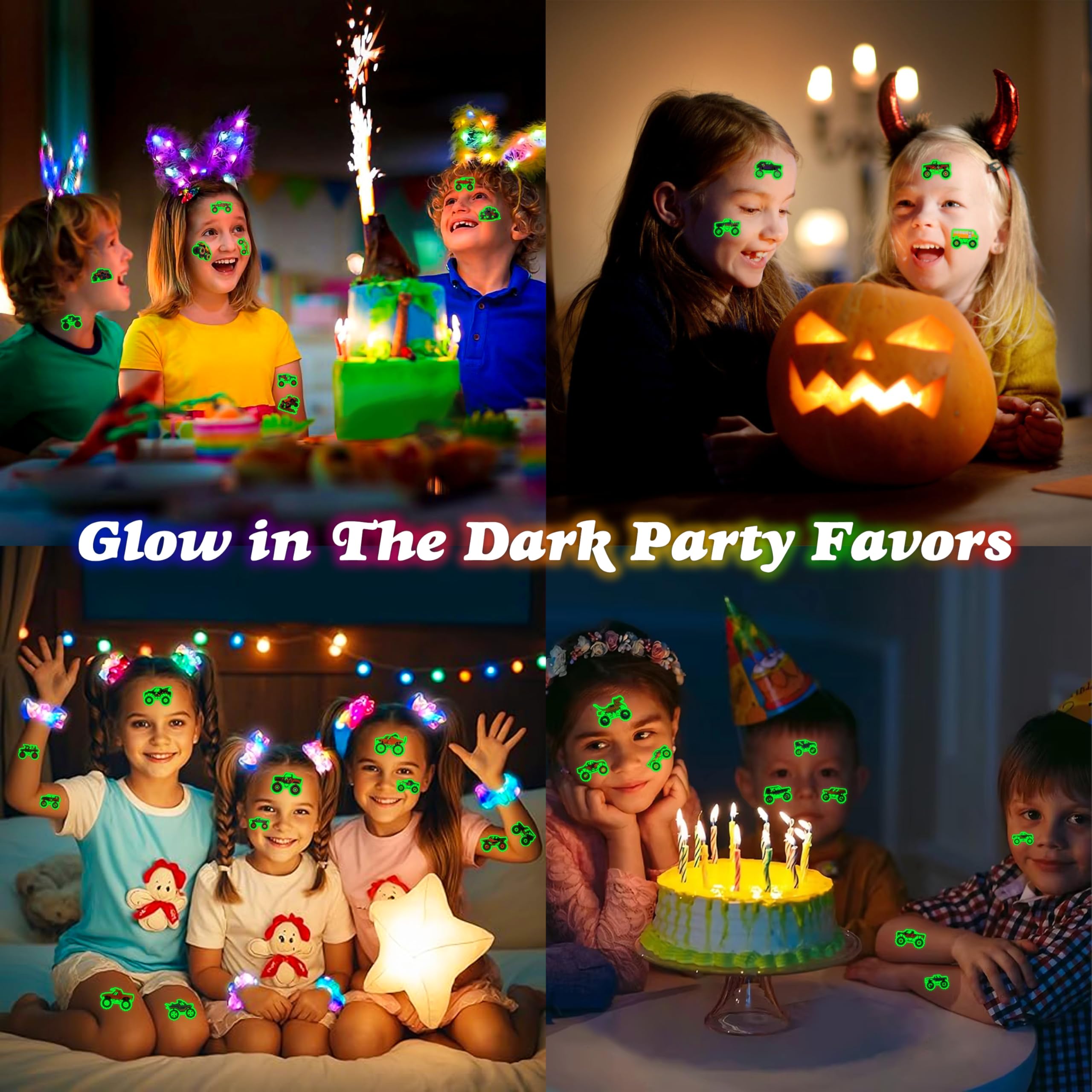 91TATTOOS kids party glow tattoo pack for festive games