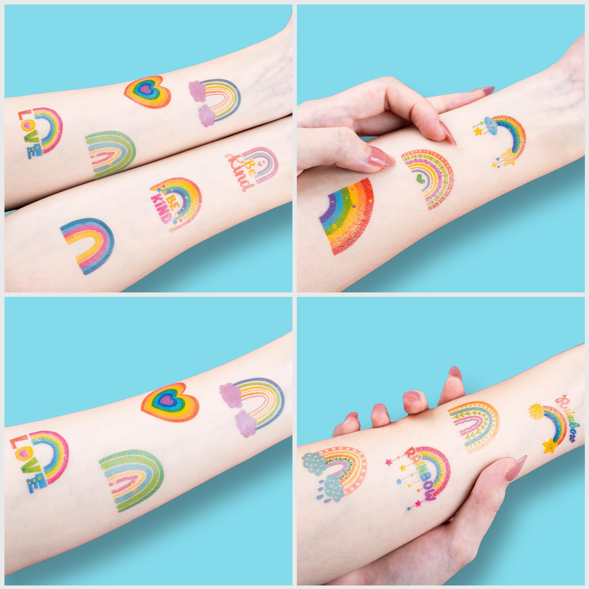 91TATTOOS rainbow pastel tattoo sheets support creative play at school activities.