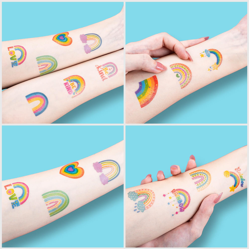 91TATTOOS rainbow pastel tattoo sheets support creative play at school activities.