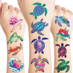 91TATTOOS turtle-ocean tattoo sheets provide colorful party favors for kids.