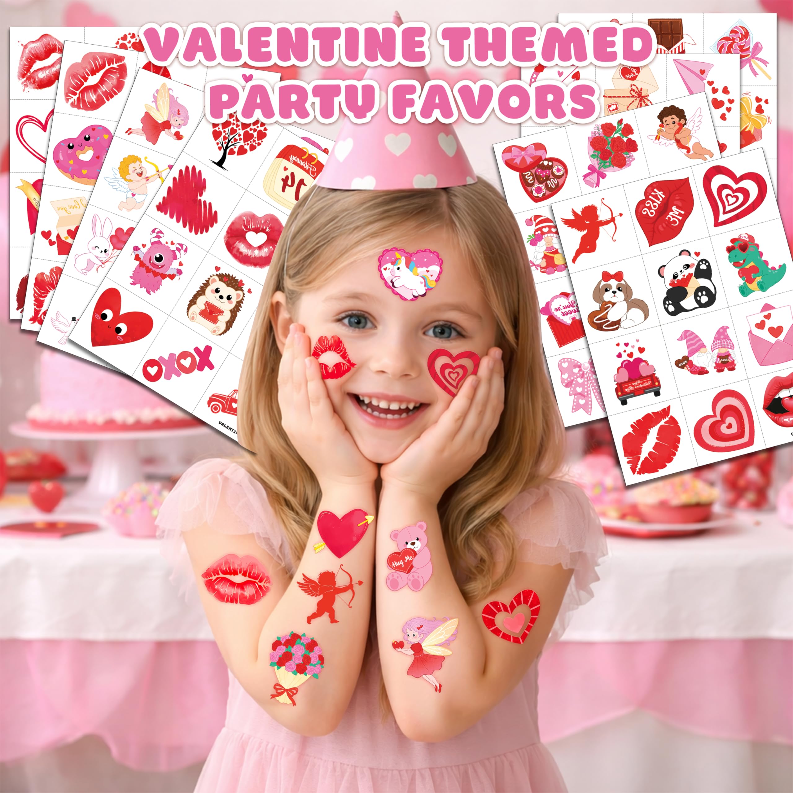 91TATTOOS Valentine heart tattoo sheet 2 supports classroom rewards
