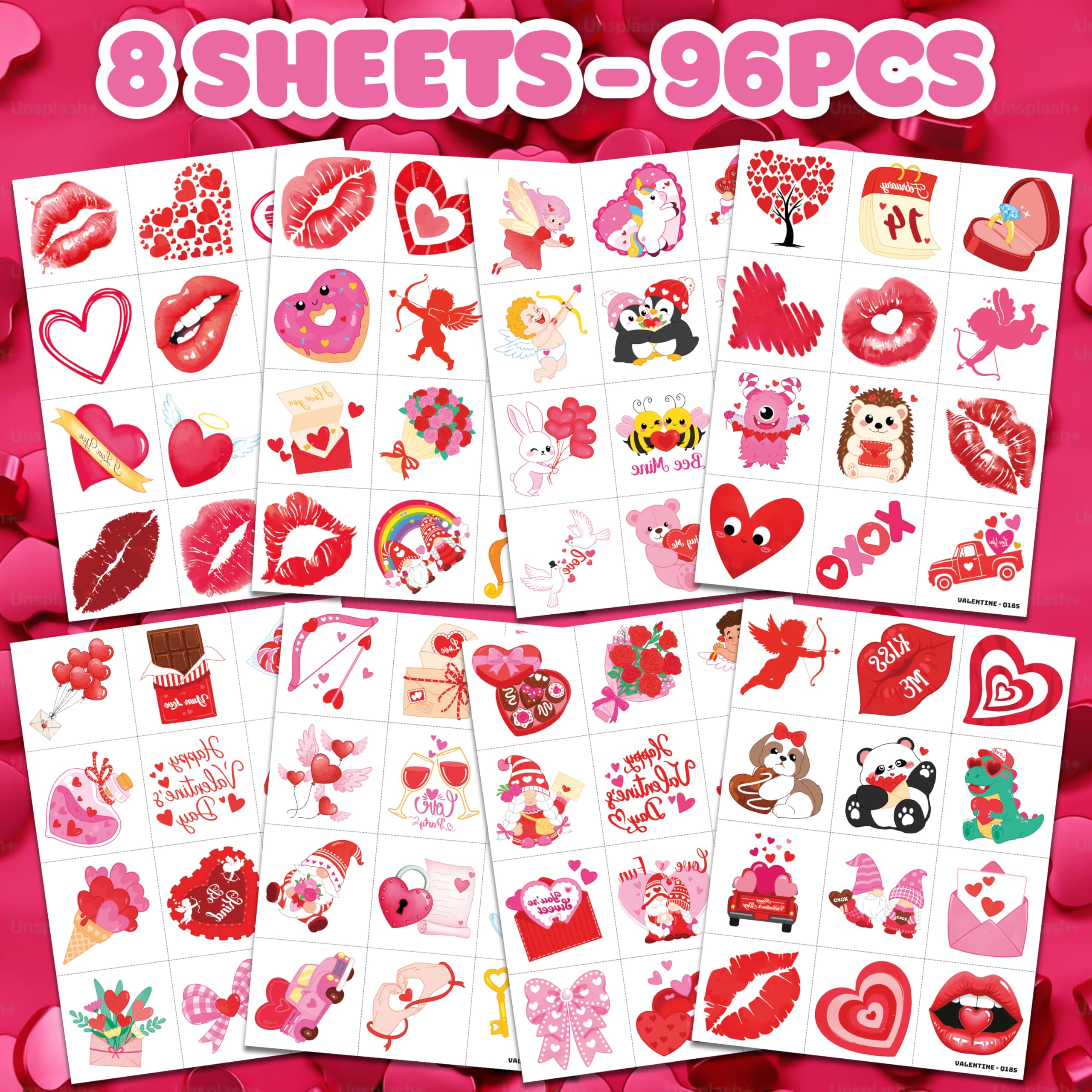 91TATTOOS Valentine heart tattoo sheet 3 offers skin-friendly fun