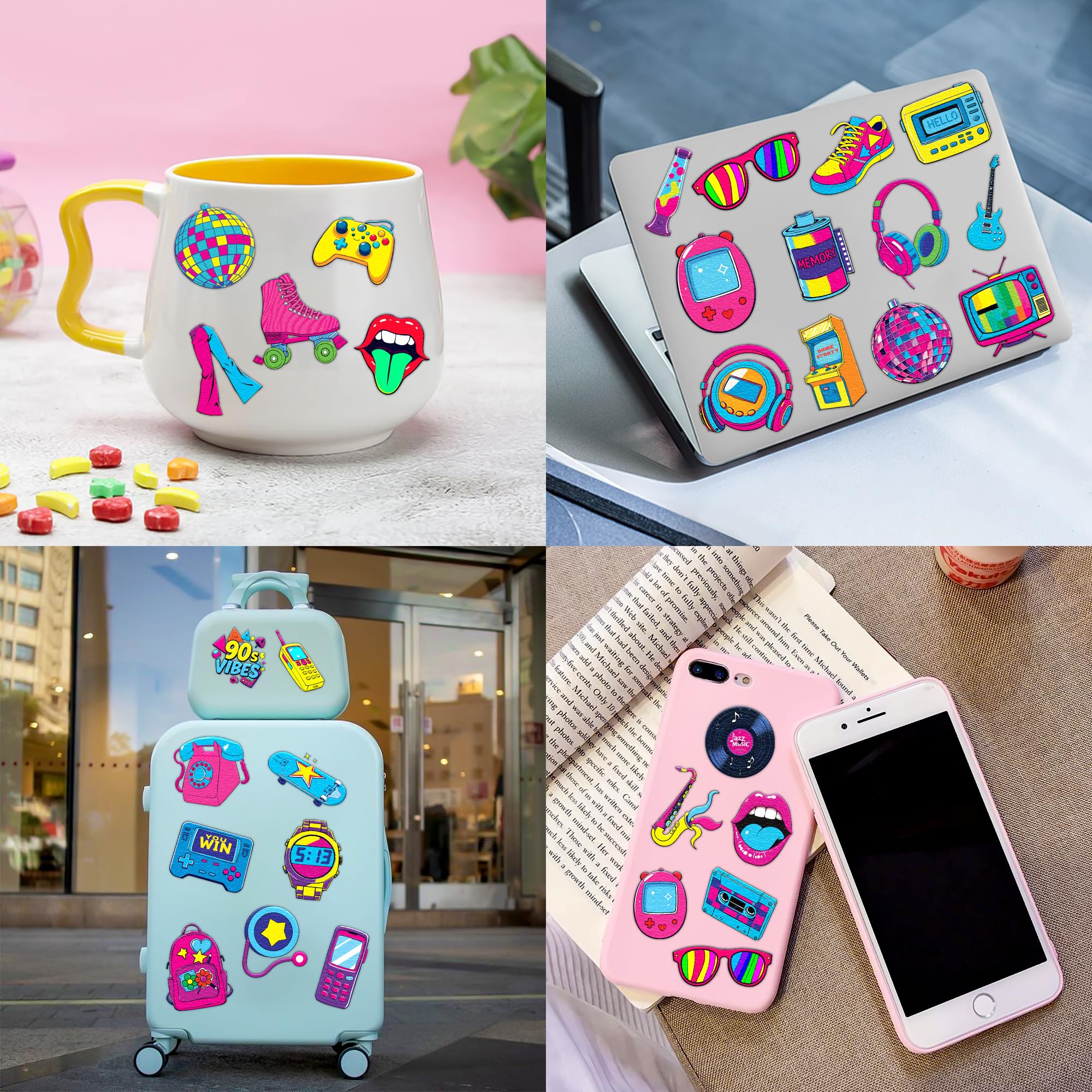 91TATTOOS versatile uses: color decals on skin or objects like cups and laptops