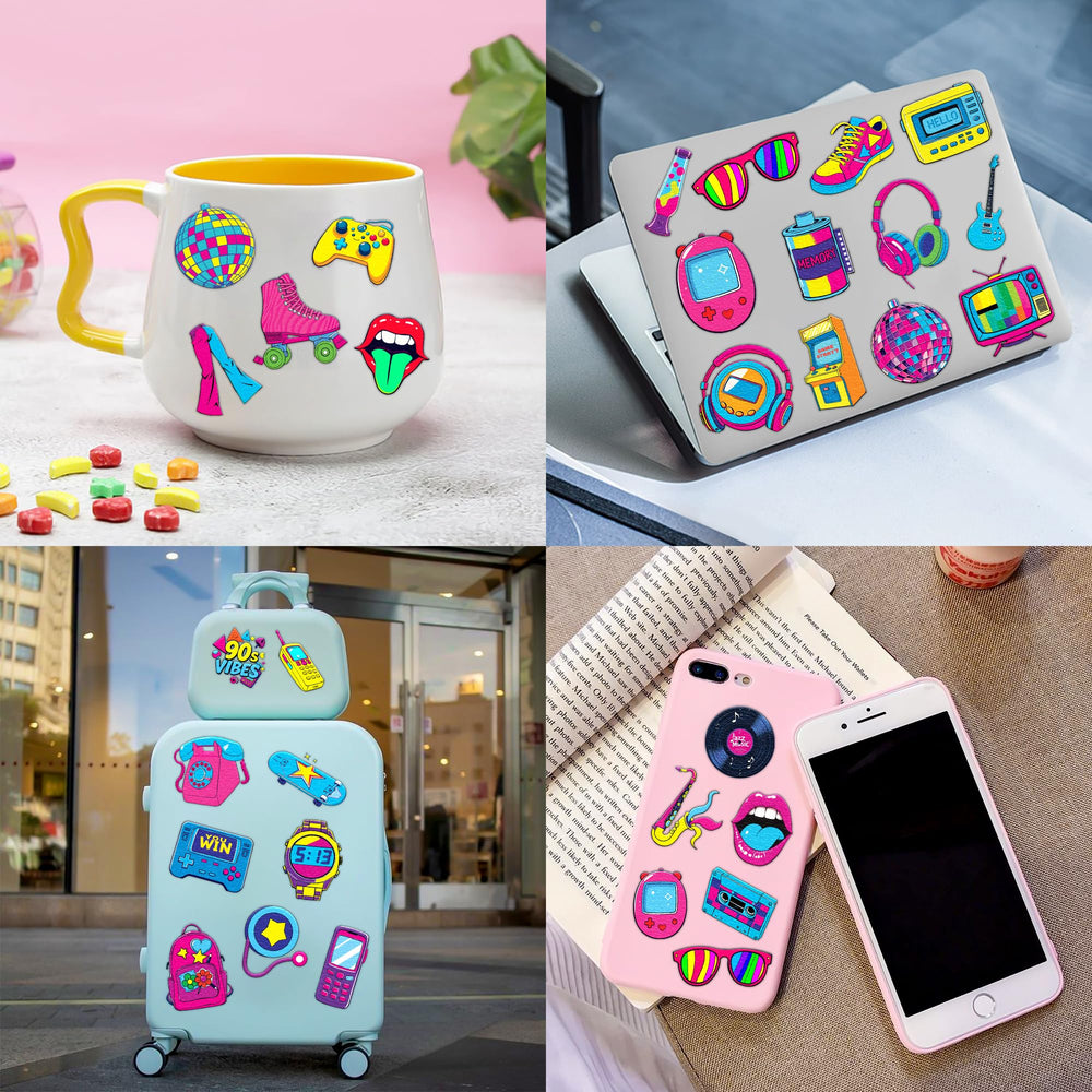 91TATTOOS versatile uses: color decals on skin or objects like cups and laptops