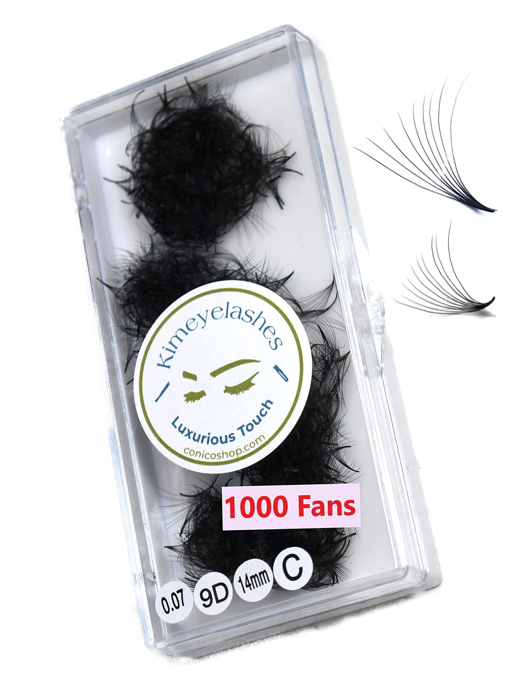 9D premade fans with 0.07 curl C and D for natural, long-lasting lash looks