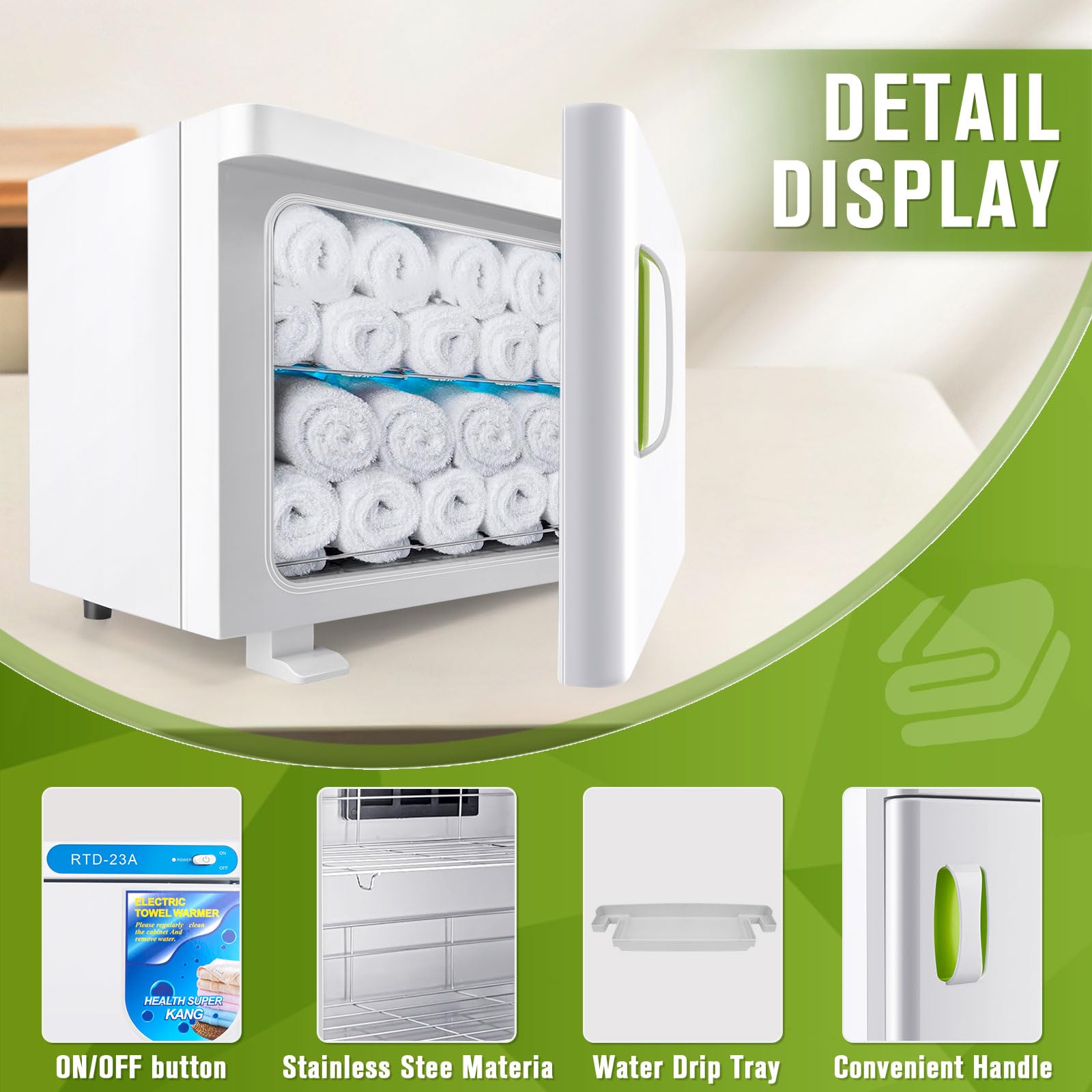 9TH SHOP hot towel warmer compact dimensions fit small spa or bathroom