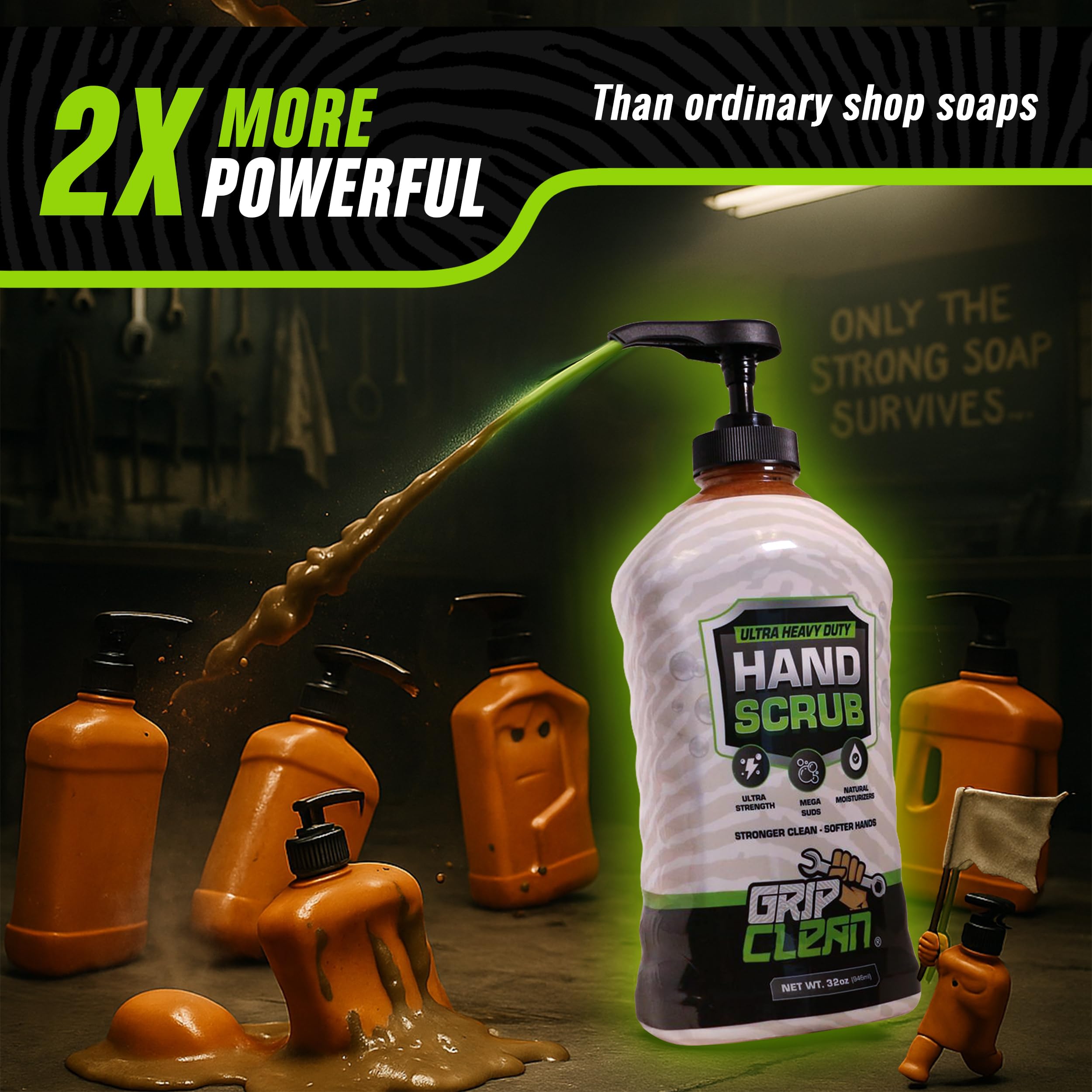 Grip Clean coconut oil moisturizes hands after tough mechanical tasks.