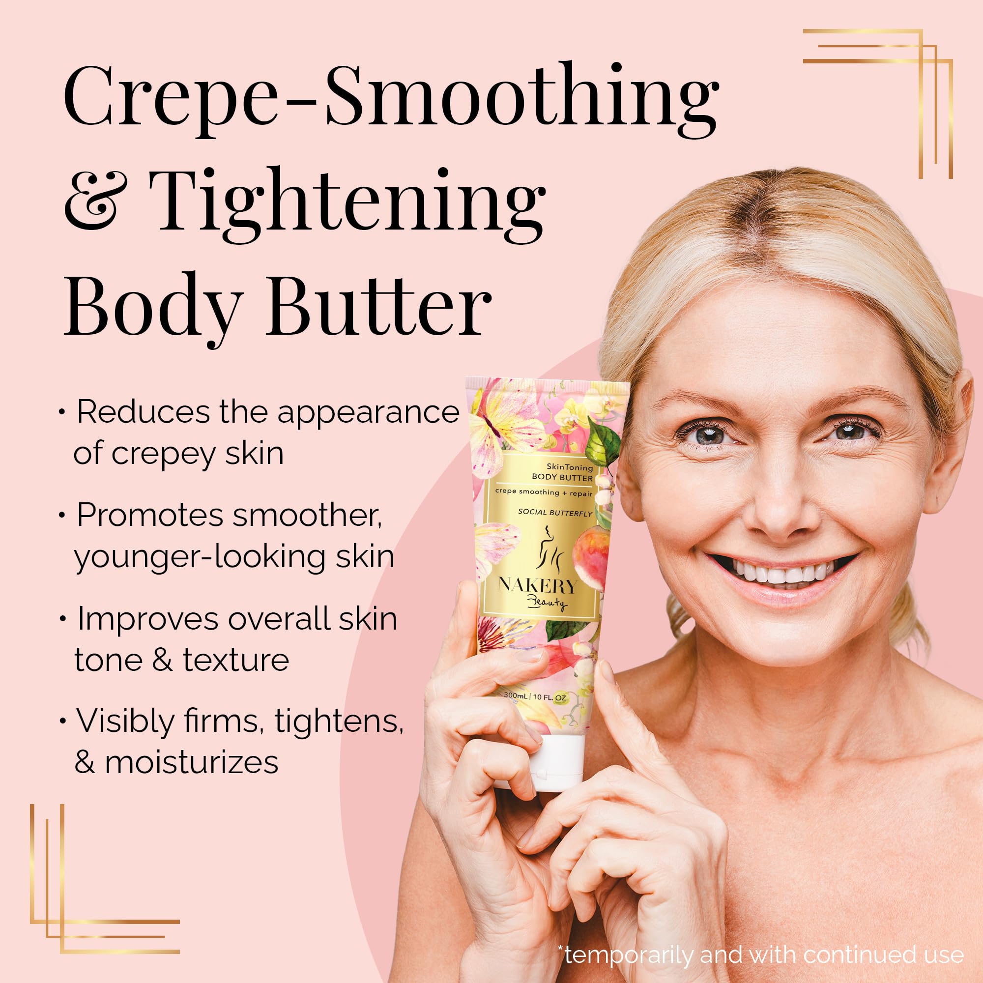Nakery neck firming cream application targets the neck for a firmer look.