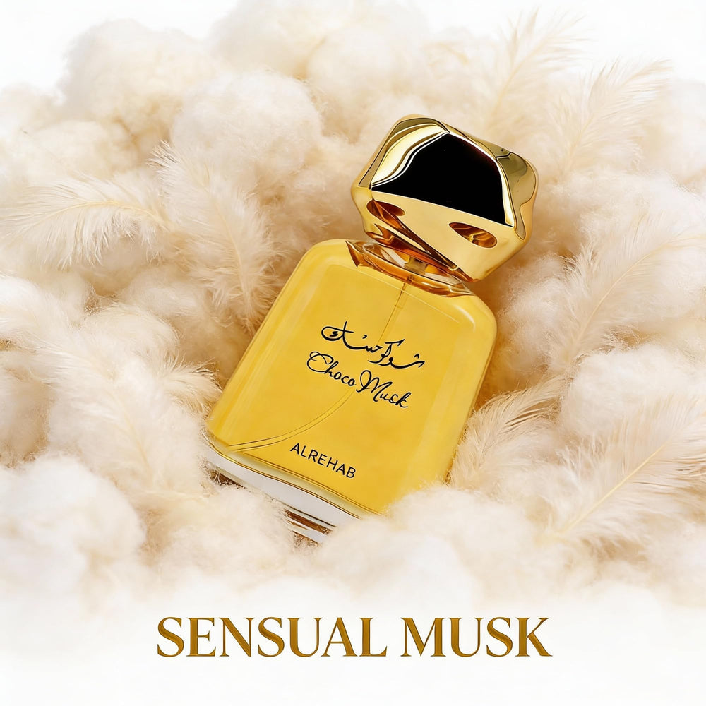A Center Choco Musk vanilla powdery heart notes close-up for softness