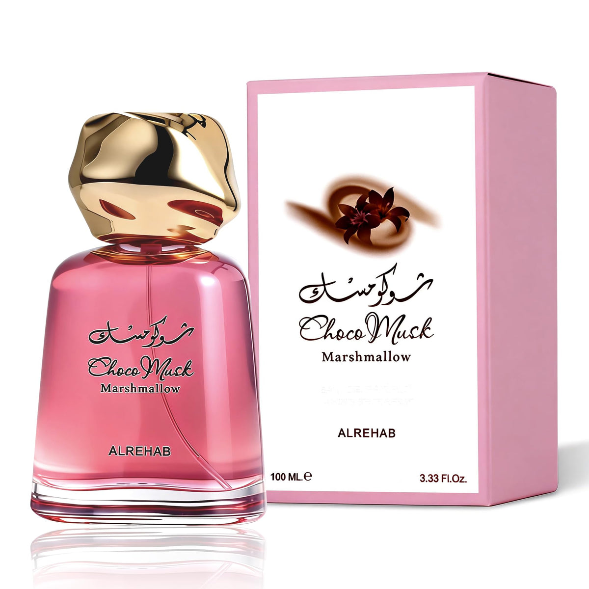 A CENTER Choco Musk Marshmallow bottle front showing an elegant unisex fragrance for daily wear