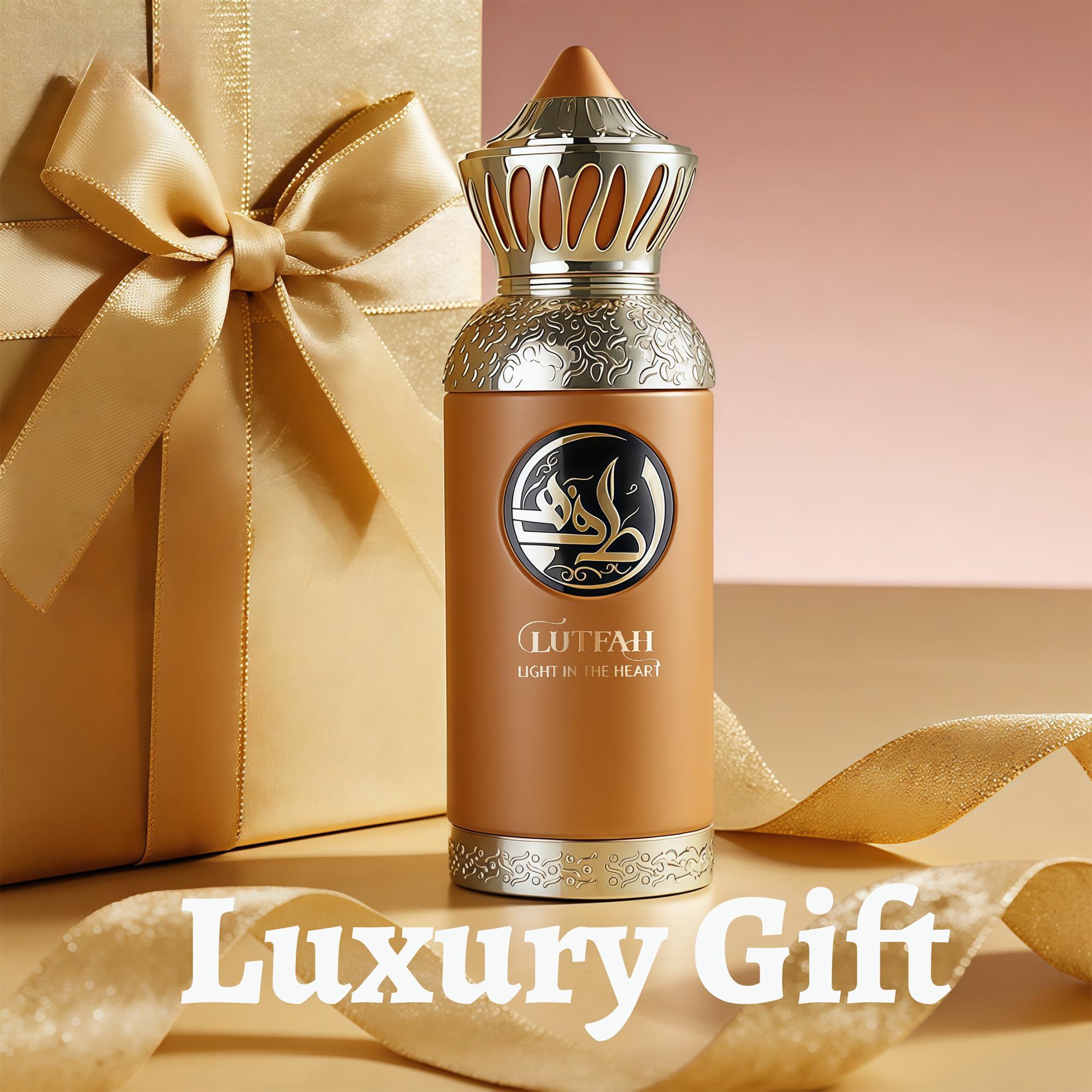 A CENTER Lutfah Light In The Heart spray on pulse points for lasting fragrance.