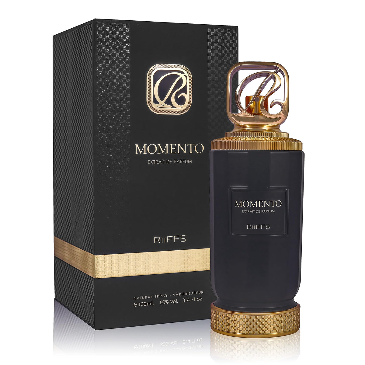 A Center Momento bottle front view for bold daytime wear.