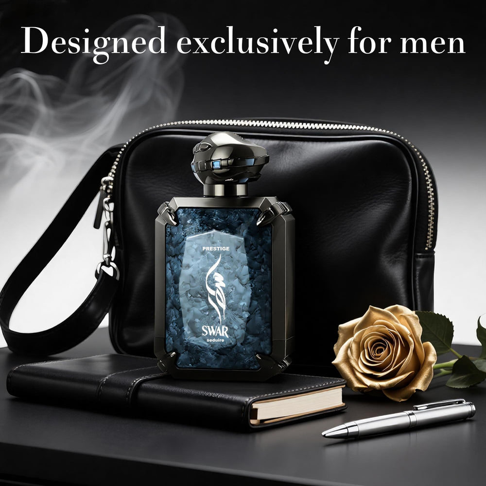 Amber-woody note visual hints at rich depth and warmth for the fragrance.