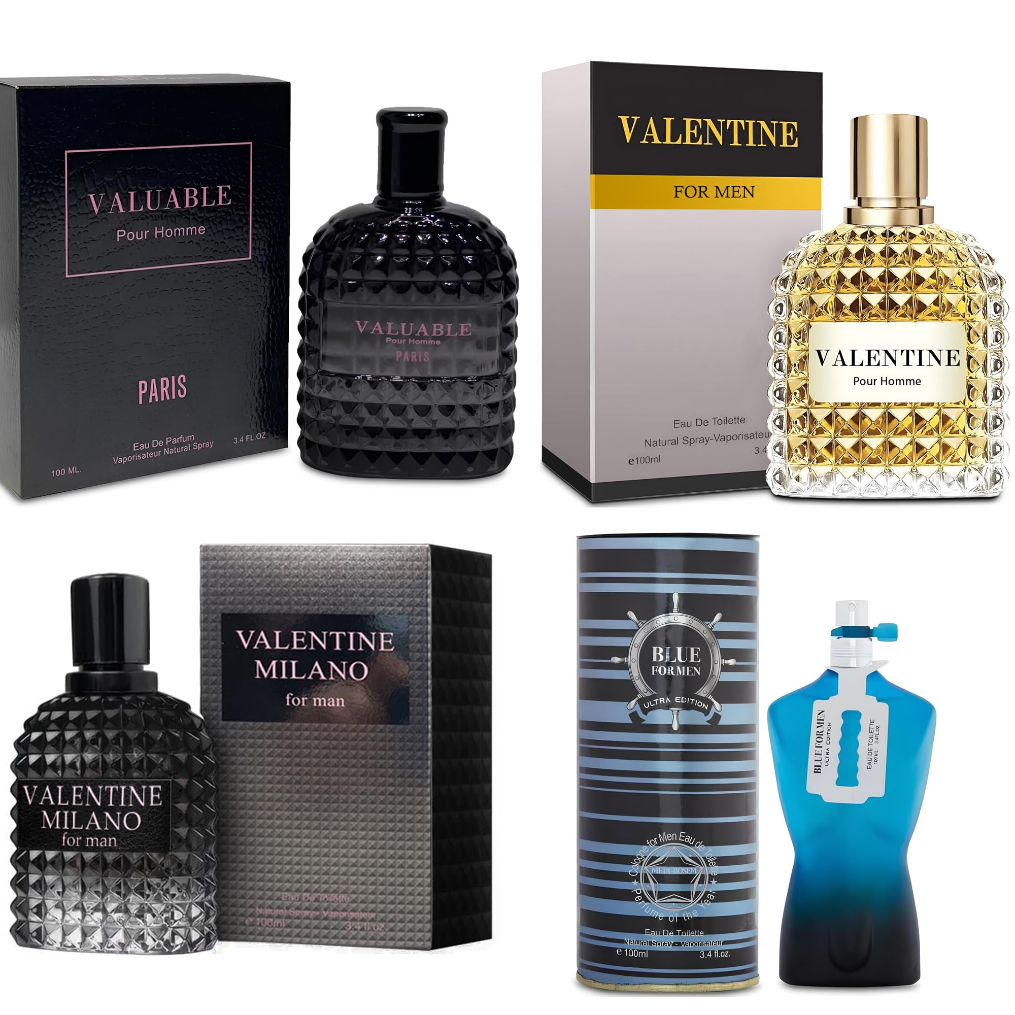 A CENTER Valentine Milano bottle front, premium design for elegant evenings.