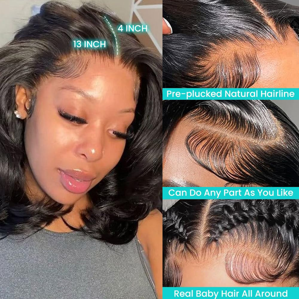 A FUTURE TONGMEI HD lace front bob wig blends with skin for seamless parting