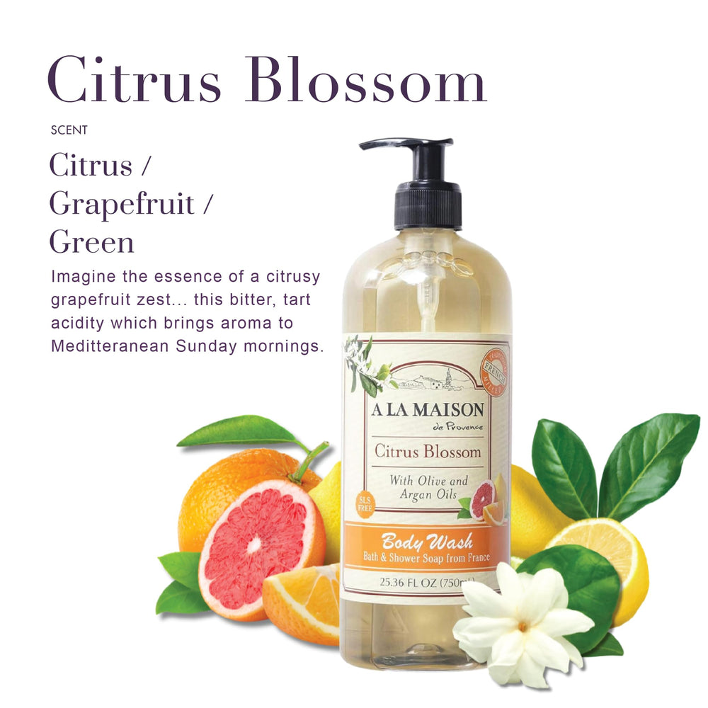 A LA MAISON Citrus Blossom lather closeup, creamy, gentle foam for sensitive skin.
