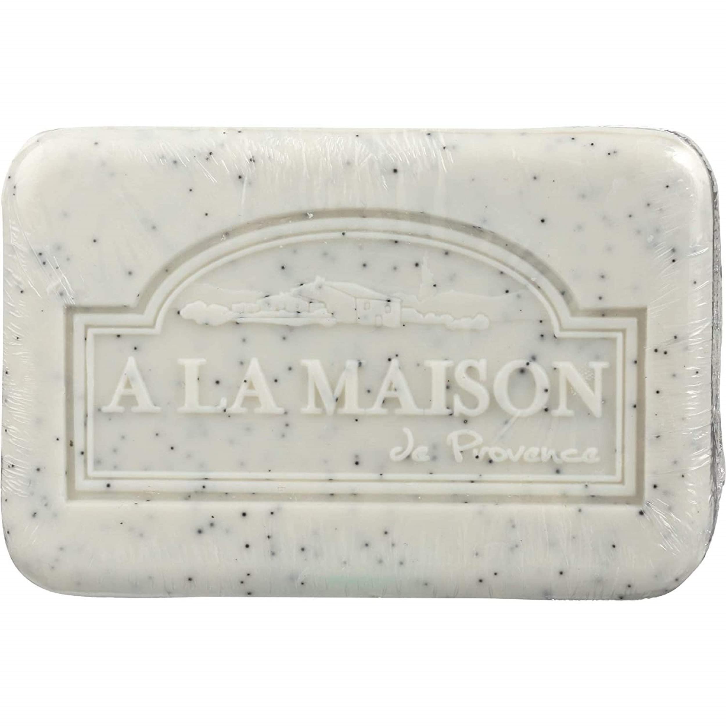 A LA MAISON Coconut Charcoal Bar Soap nourishes with shea and argan oils.