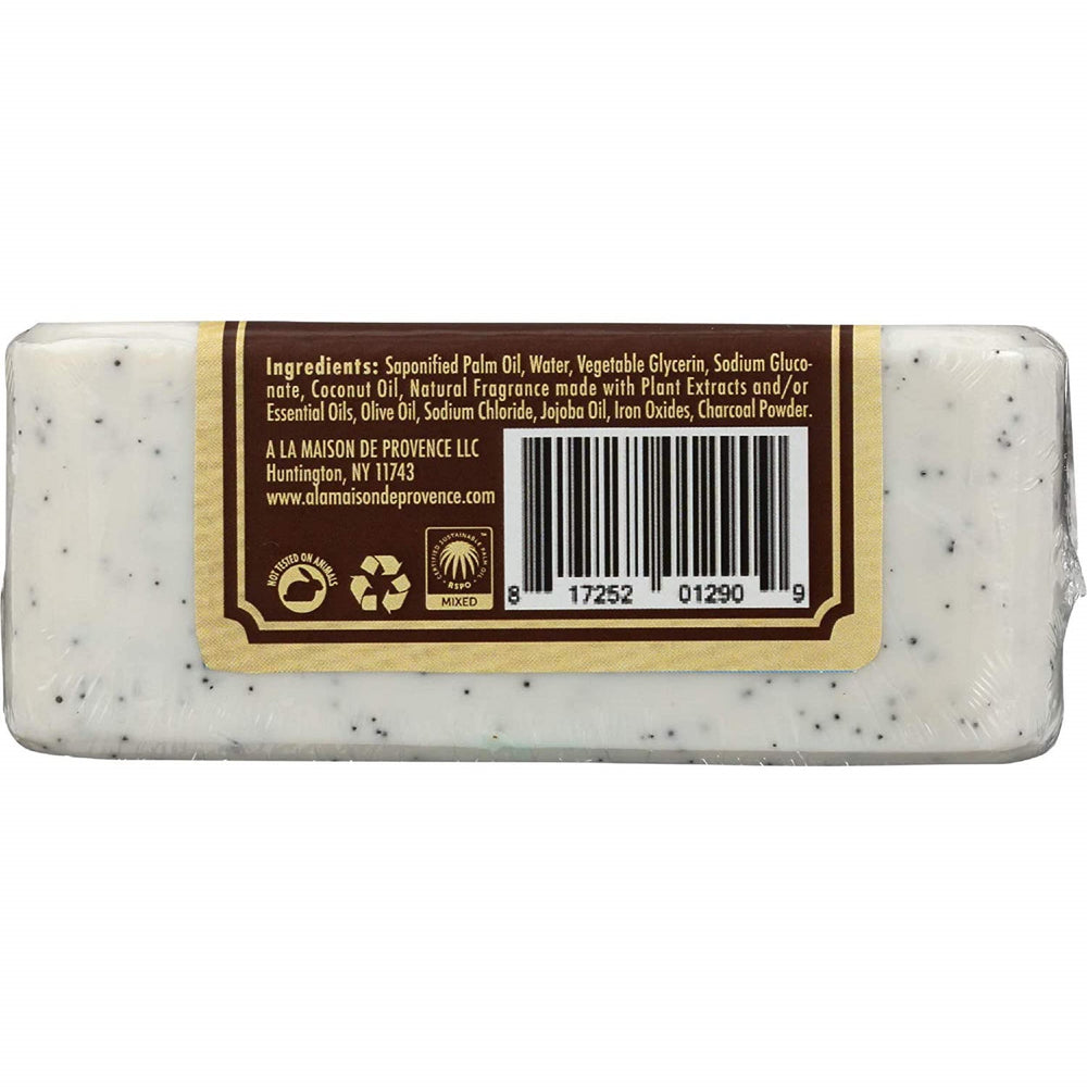 A LA MAISON Coconut Charcoal Bar Soap is vegan, cruelty-free and biodegradable.
