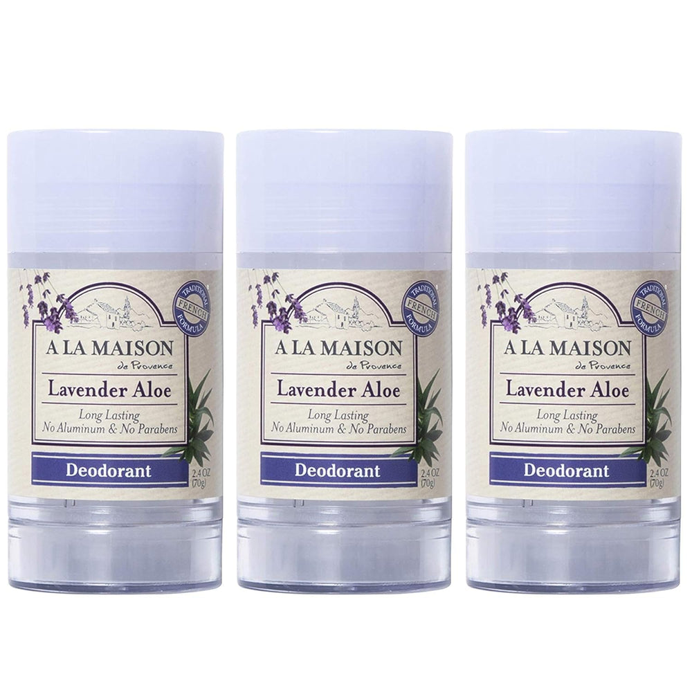 A La Maison Lavender Aloe deodorant packaging ready for travel and daily use