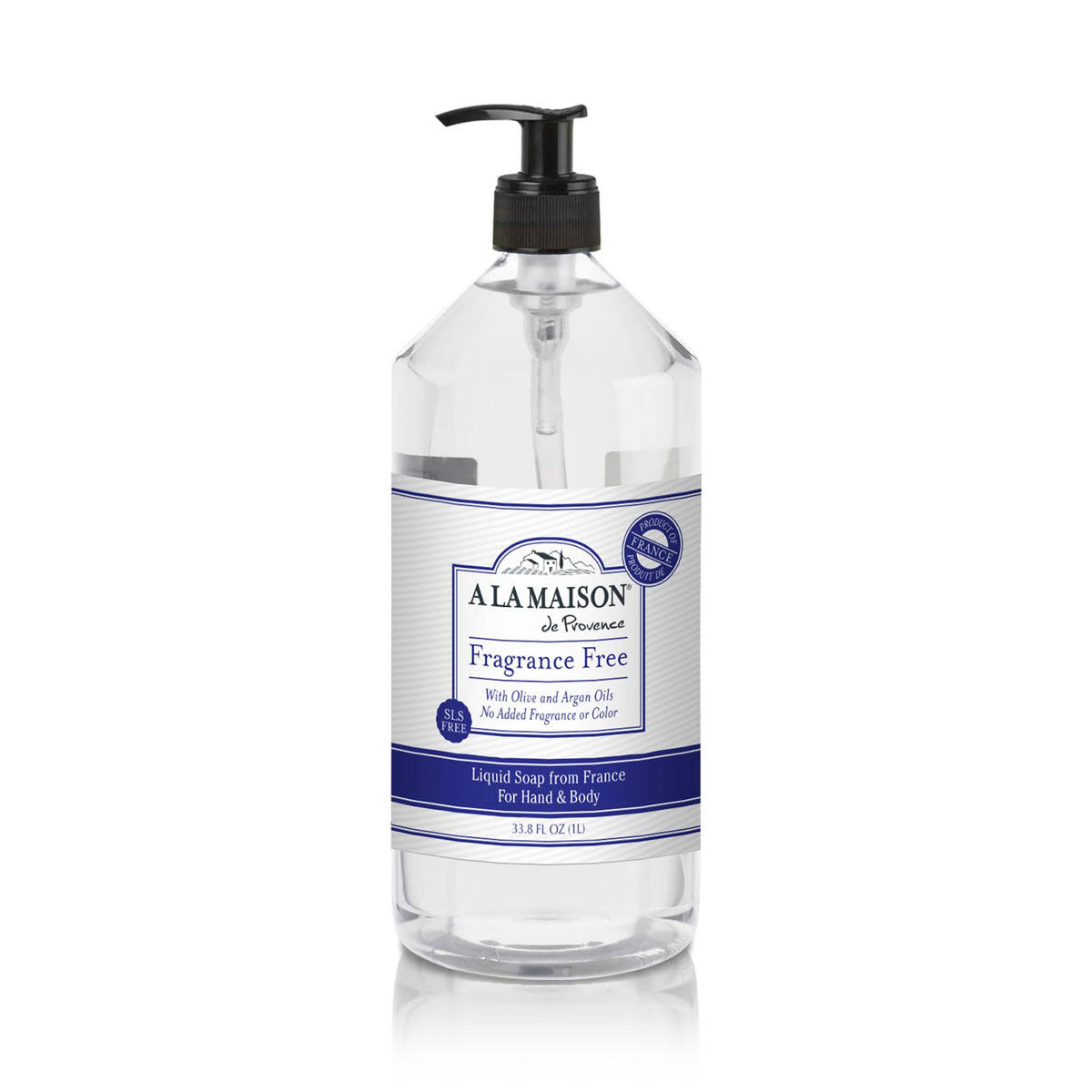 A LA MAISON fragrance-free hand wash bottle pump for sensitive hands.