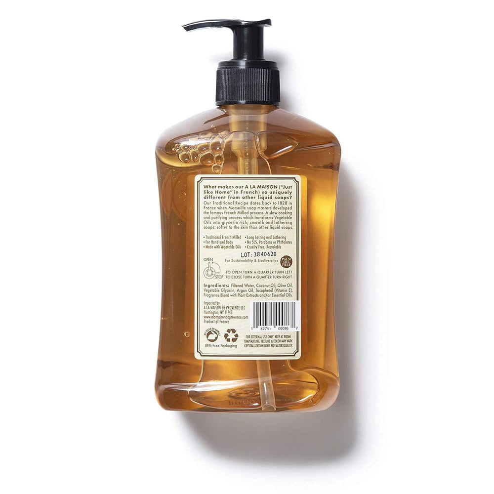 A LA MAISON Honeysuckle hand wash with natural oils for gentle cleansing.