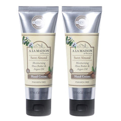 A La Maison Hand Cream Sweet Almond bottle delivering smooth hydration