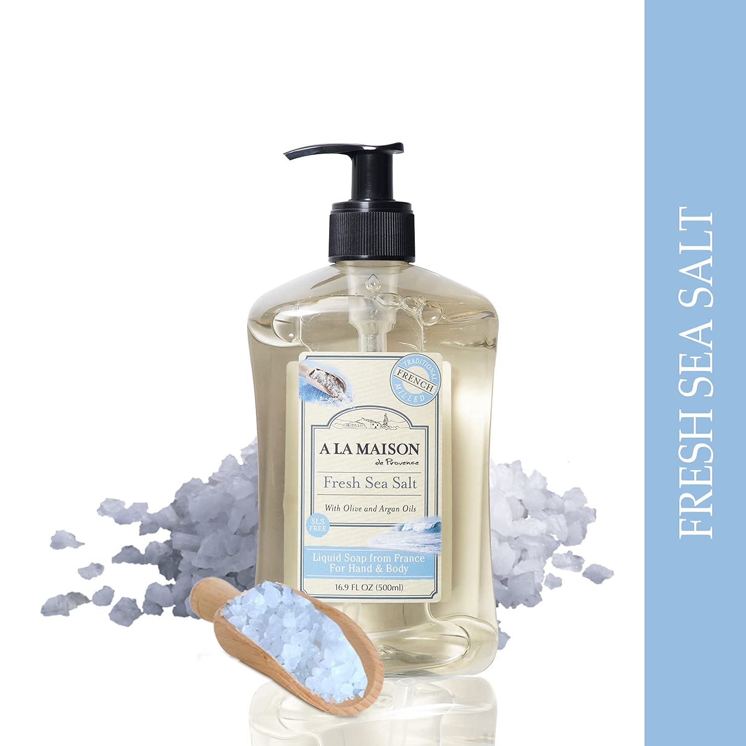 A LA MAISON hand soap foam closeup with rich lather and skin-friendly feel.