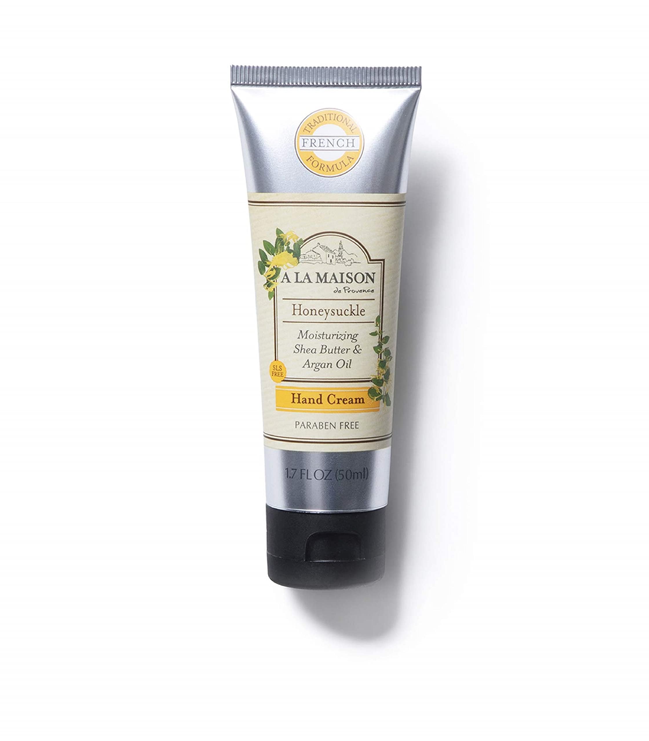 Close-up of argan oil and shea butter ingredients in Honeysuckle moisturizer.