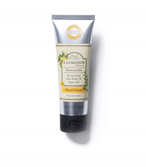 Close-up of argan oil and shea butter ingredients in Honeysuckle moisturizer.