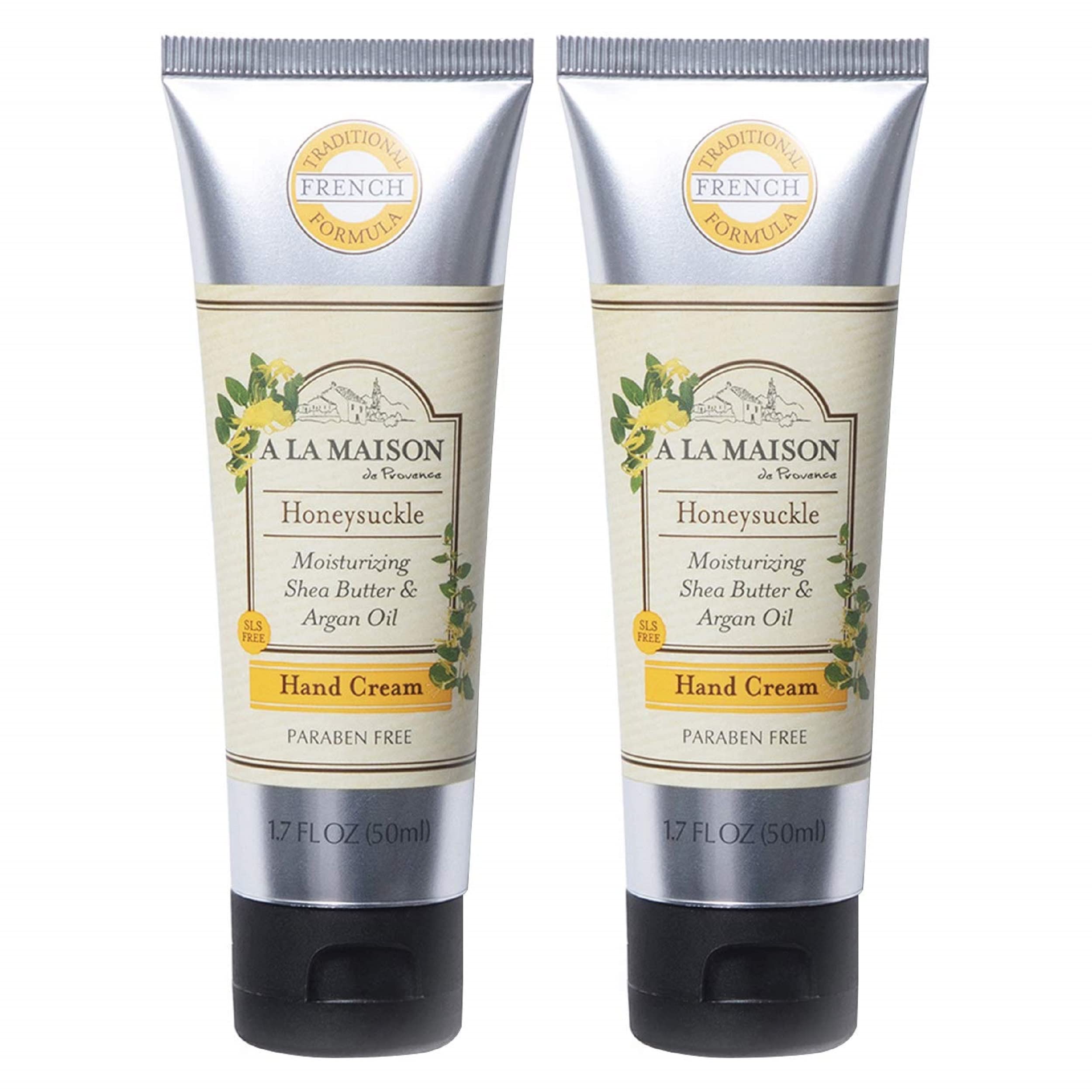 A LA MAISON Honeysuckle moisturizing cream bottle for daily hand hydration.