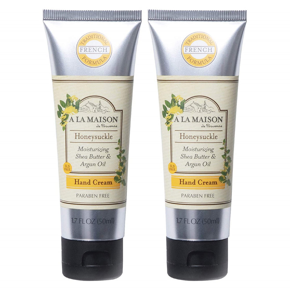 A LA MAISON Honeysuckle moisturizing cream bottle for daily hand hydration.