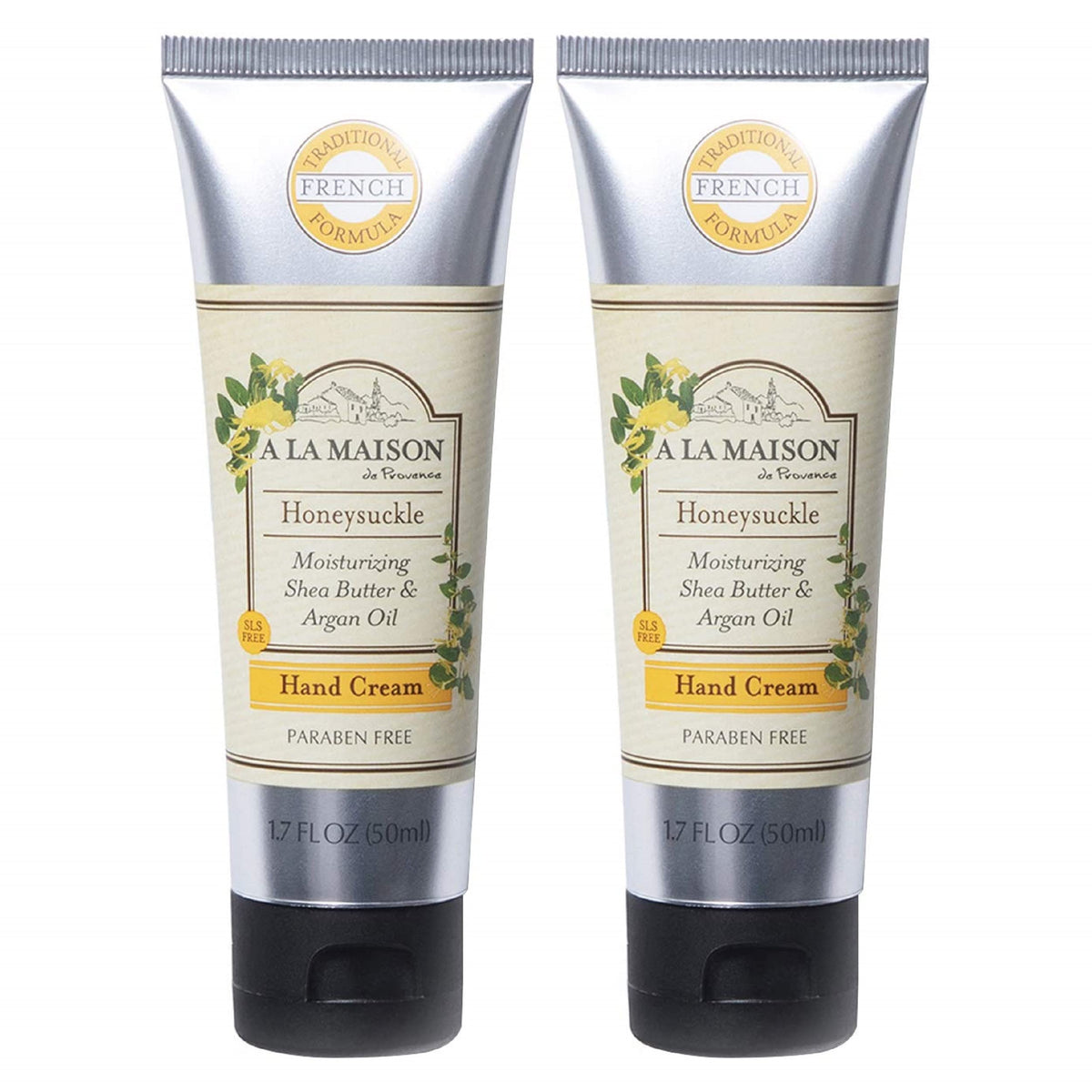 A LA MAISON Honeysuckle moisturizing cream bottle for daily hand hydration.