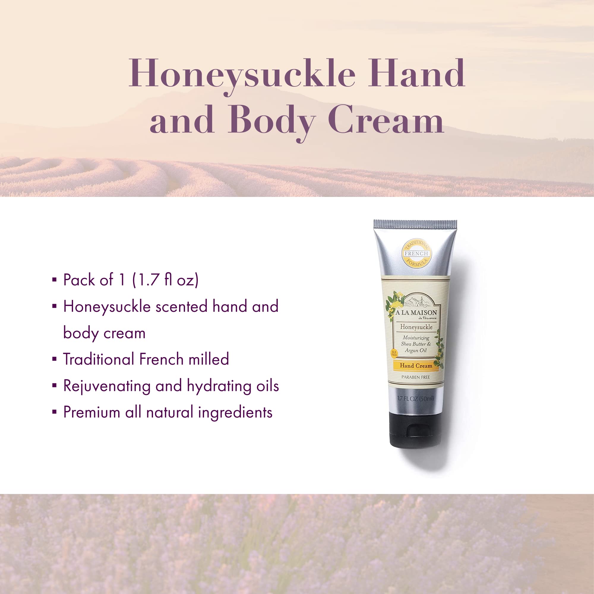 Swirl of Honeysuckle cream showing silky texture for hand care.