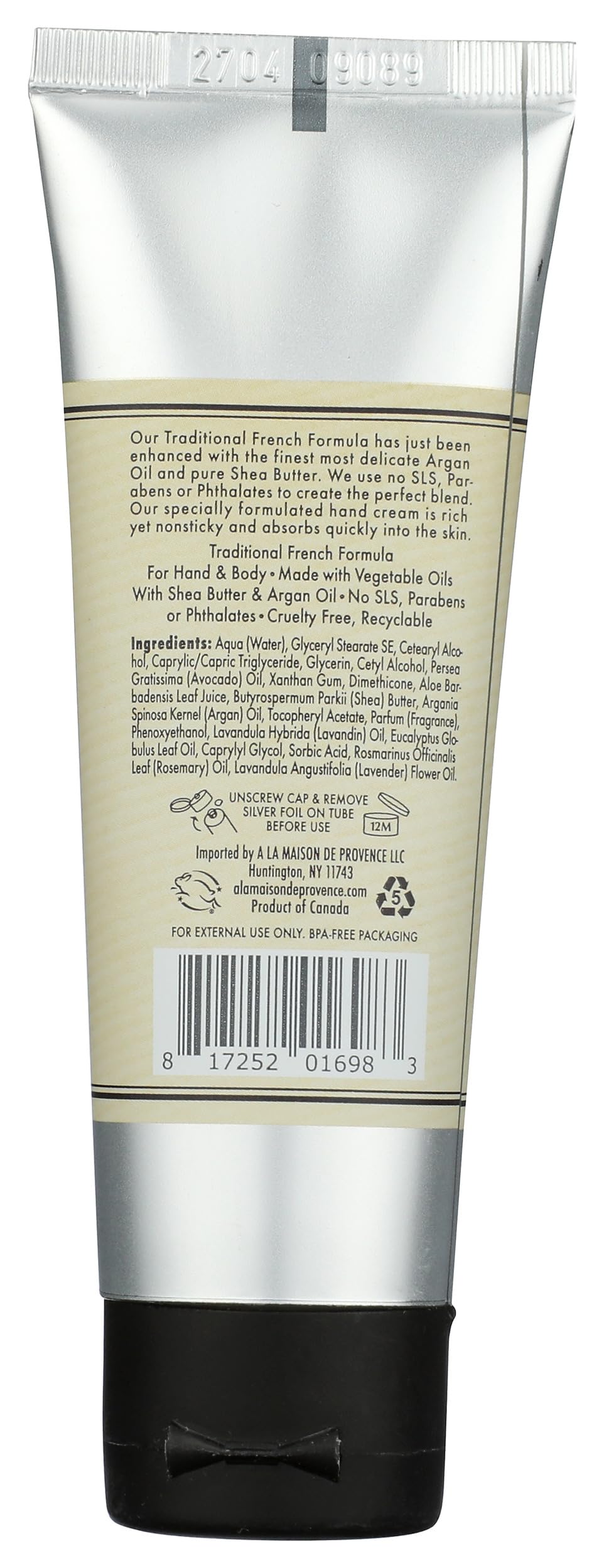A LA MAISON Lavender Aloe Hand Cream packaging highlighting premium branding