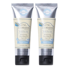 A La Maison Moisturizing Cream two-pack tube, sea salt scent hydrates dry hands.