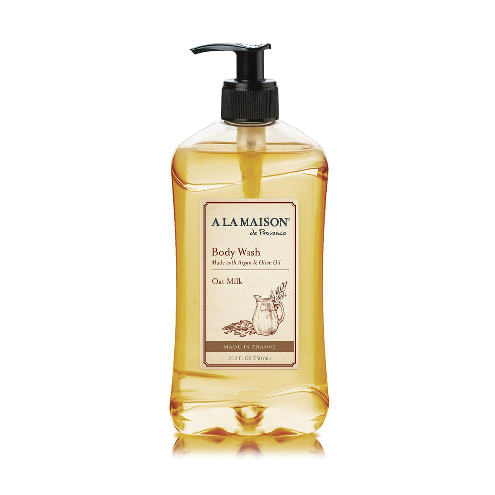 A LA MAISON Oat Milk Body Wash bottle front view for gentle daily cleanse.
