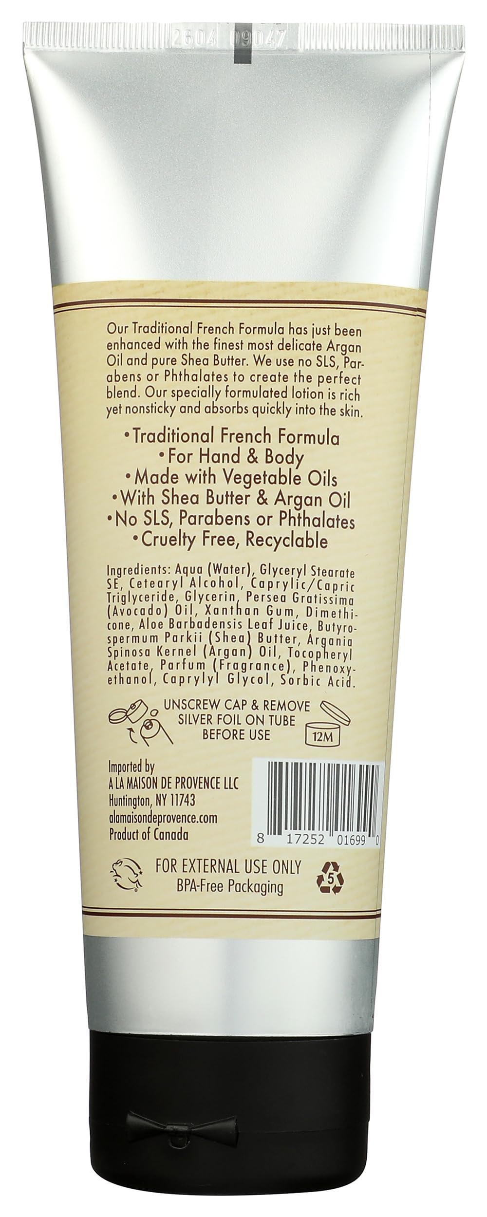 A LA MAISON Oatmilk Body Lotion applied to skin for smooth absorption