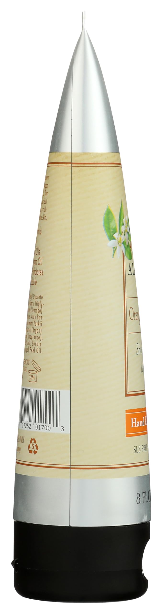 A LA MAISON Orange Bergamot Body Lotion label shows ingredients and care details.