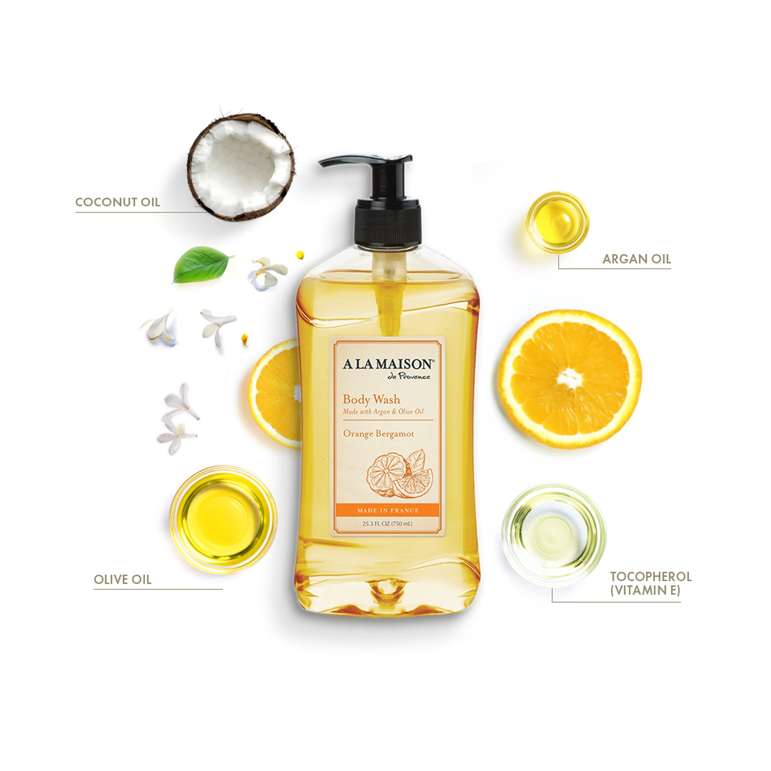 Foaming lather from Orange Bergamot Body Wash delivers gentle cleansing and sensory delight.
