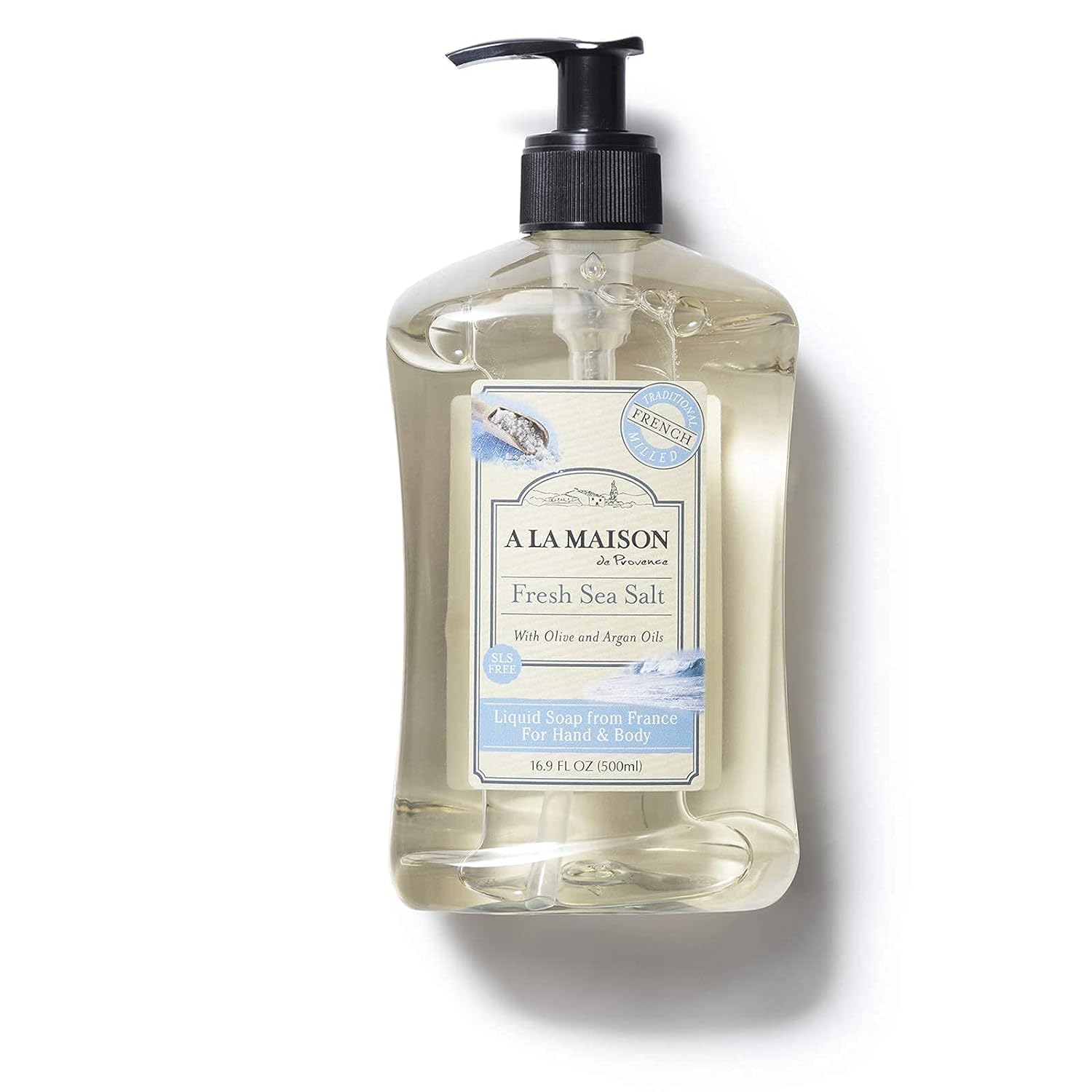 A LA MAISON BPA-free packaging bottle emphasizing eco-friendly, recyclable design.