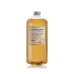 A LA MAISON Provence Lemon refill bottle, eco-friendly packaging for gentle hand cleansing.